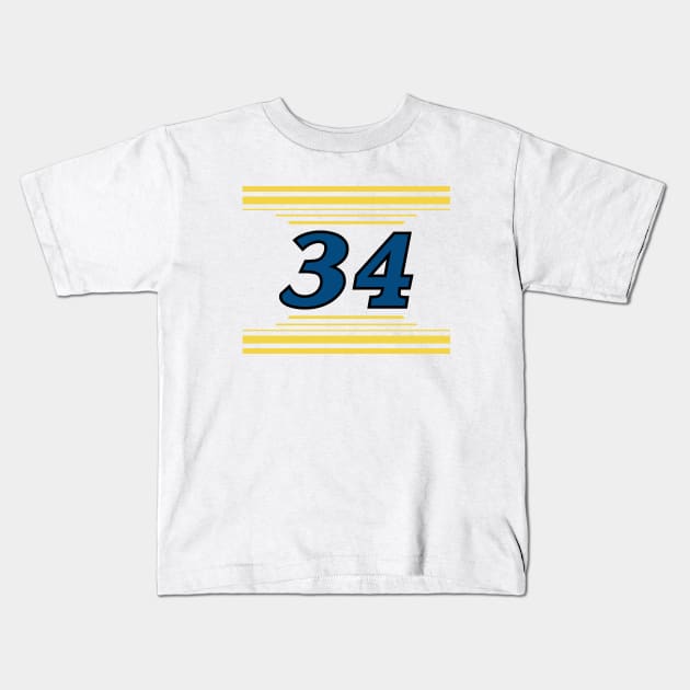 Michael McDowell #34 2024 NASCAR Design Kids T-Shirt by AR Designs 